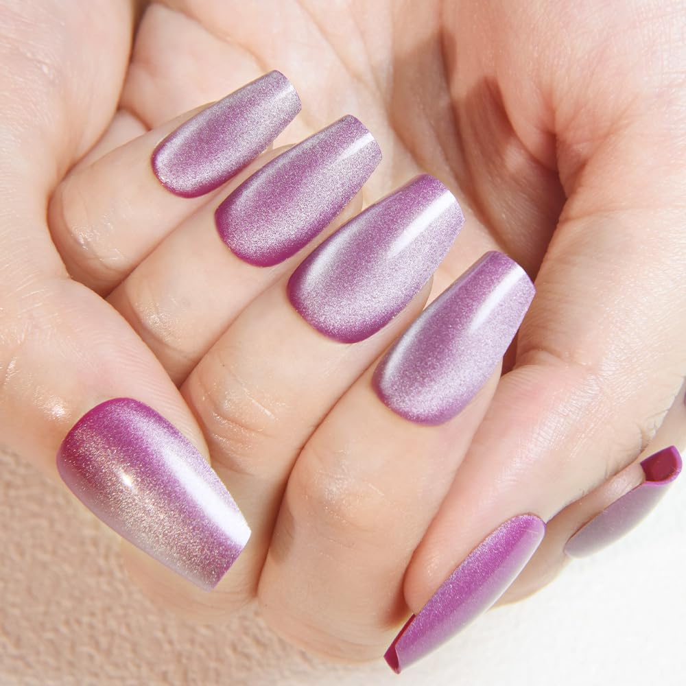 Ongles evpct longueur moyenne forme cercueil, allure moderne et portable.