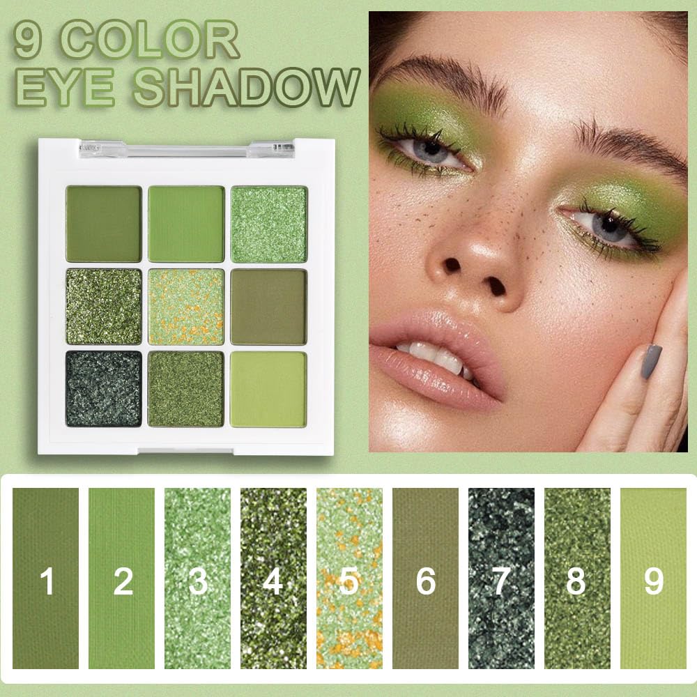 Palette evpct ombre-yeux avocat vert clair, accents lumineux