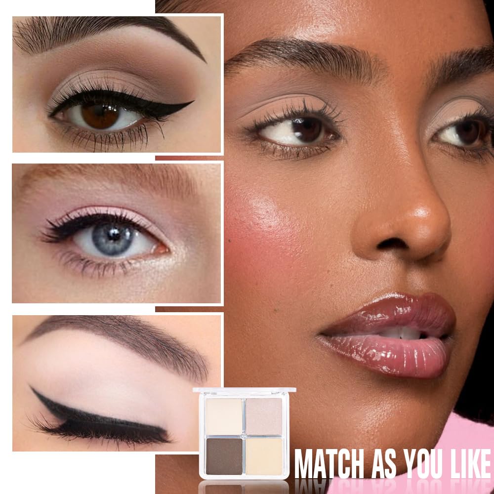 evpct palette ombres mate neutre pour un look quotidien net.