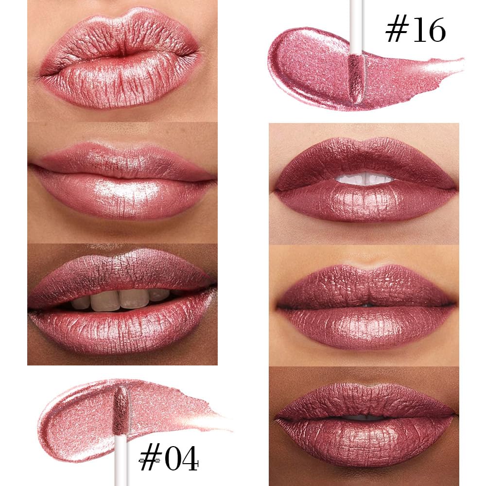 evpct vernis levres metallique rose dore pour effet lumineux et tenue