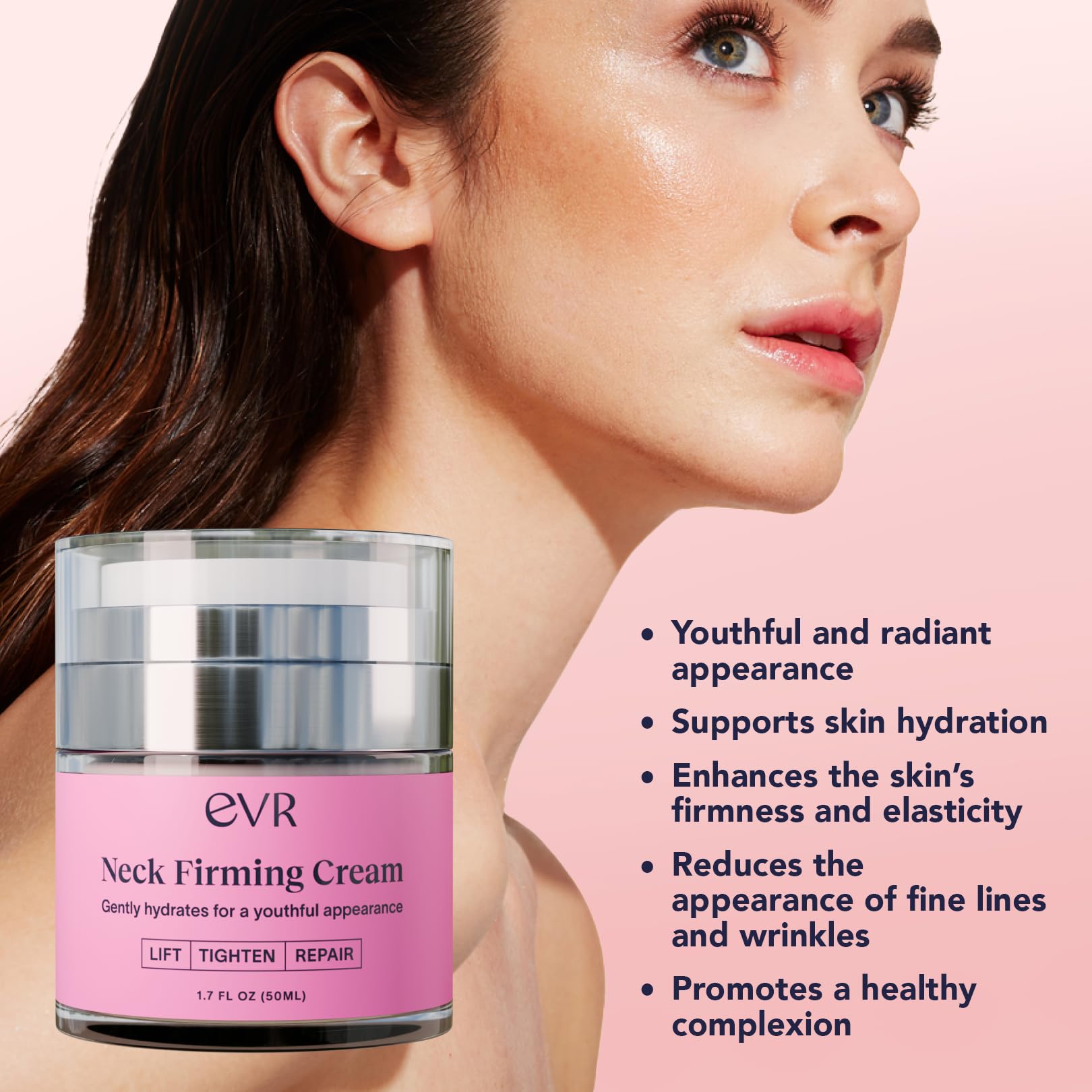 EVR BEAUTY application-quotidienne: routine simple pour visage, cou et décolleté.