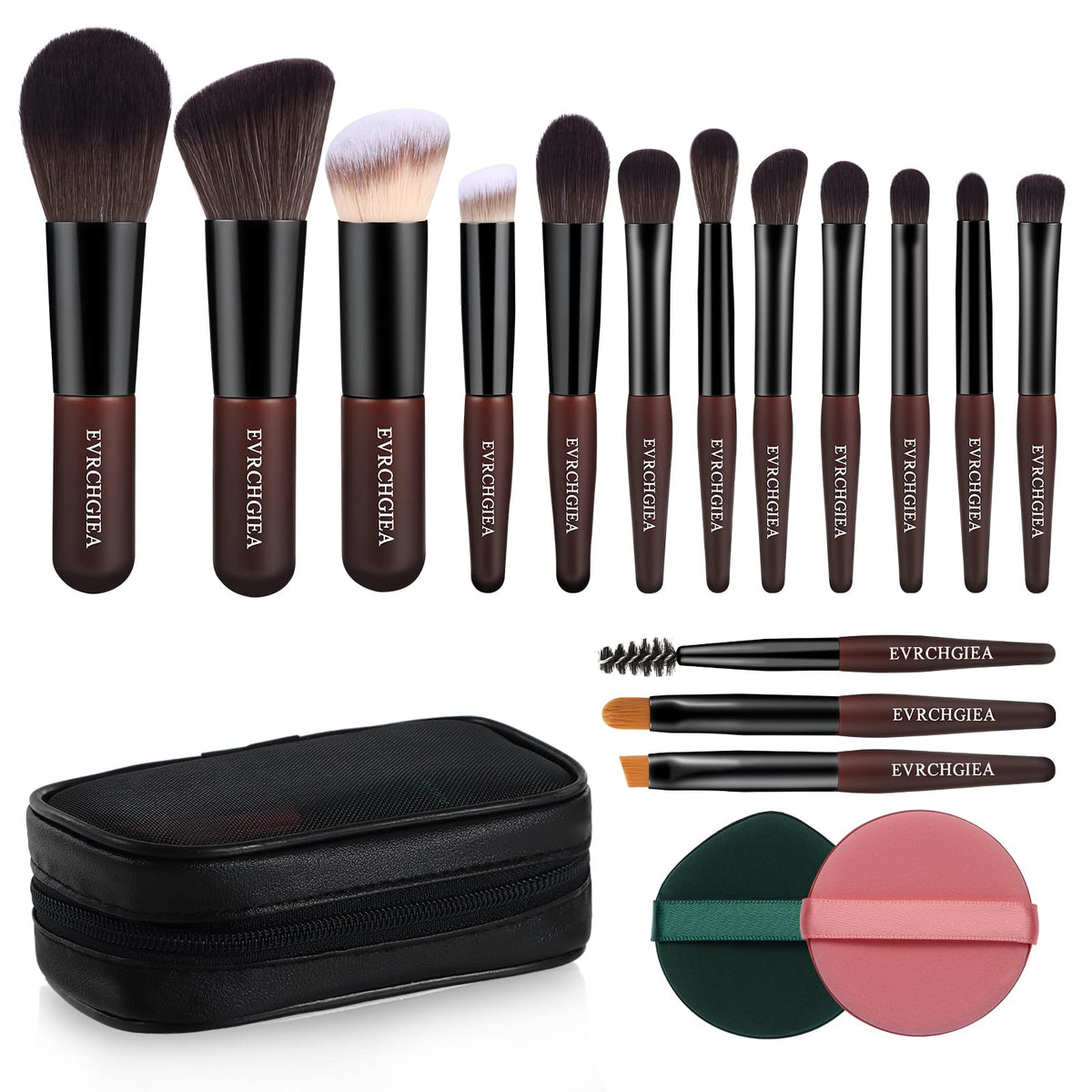 EVRCHGIEA ensemble pinceaux maquillage voyage etui, rangement pratique