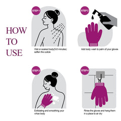 Evridwear gants-douche-double-texture routine spa à domicile pour peau plus lisse.