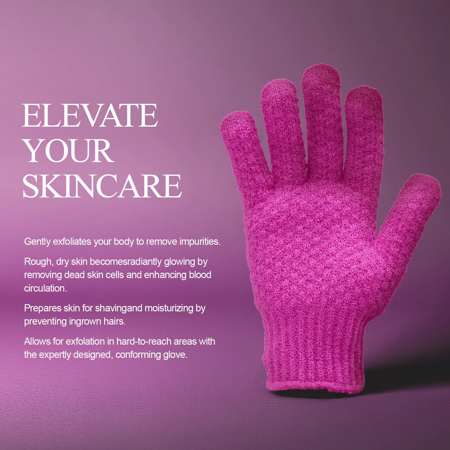 Evridwear gants-douche-double-texture boucle intégrée pour suspendre et sécher.