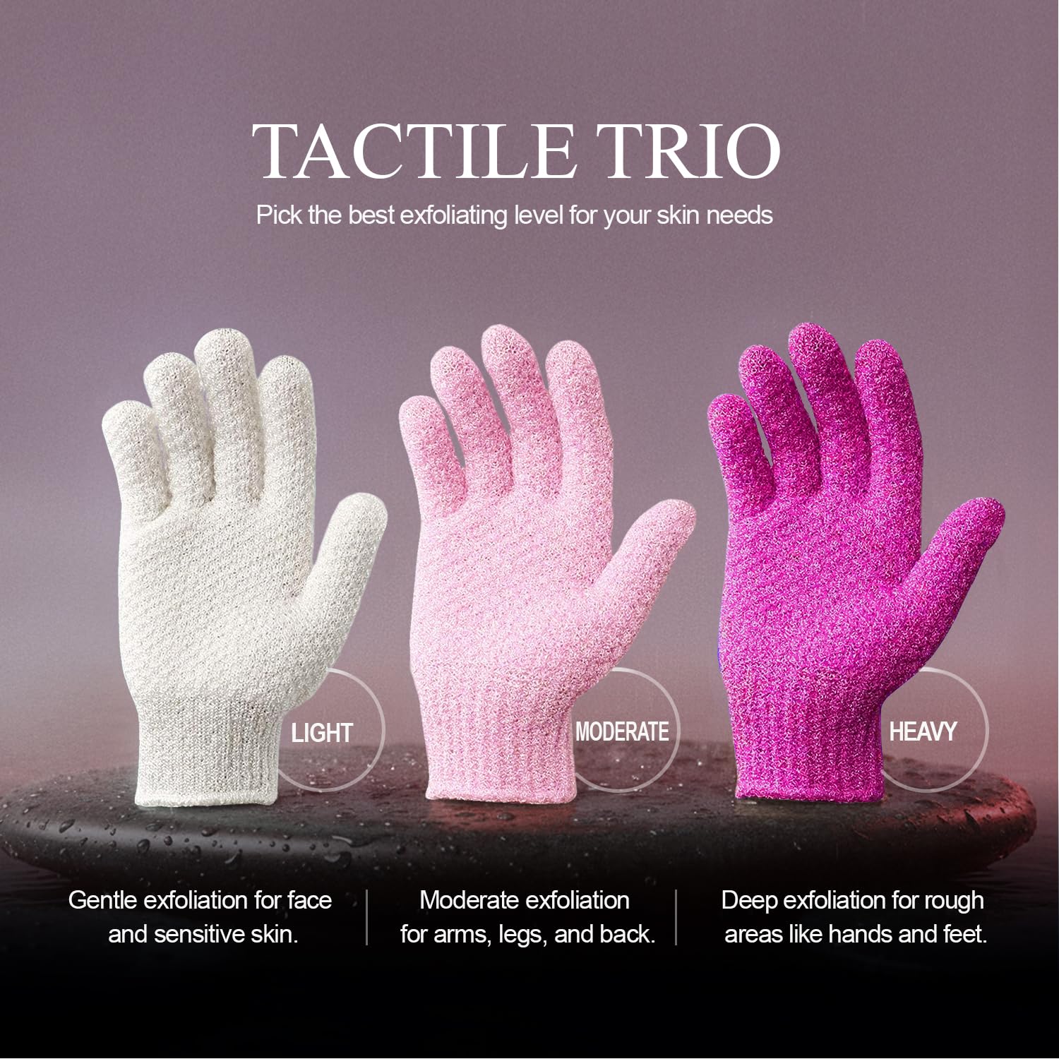 Evridwear gants-douche-double-texture convient à tous les types de peau.