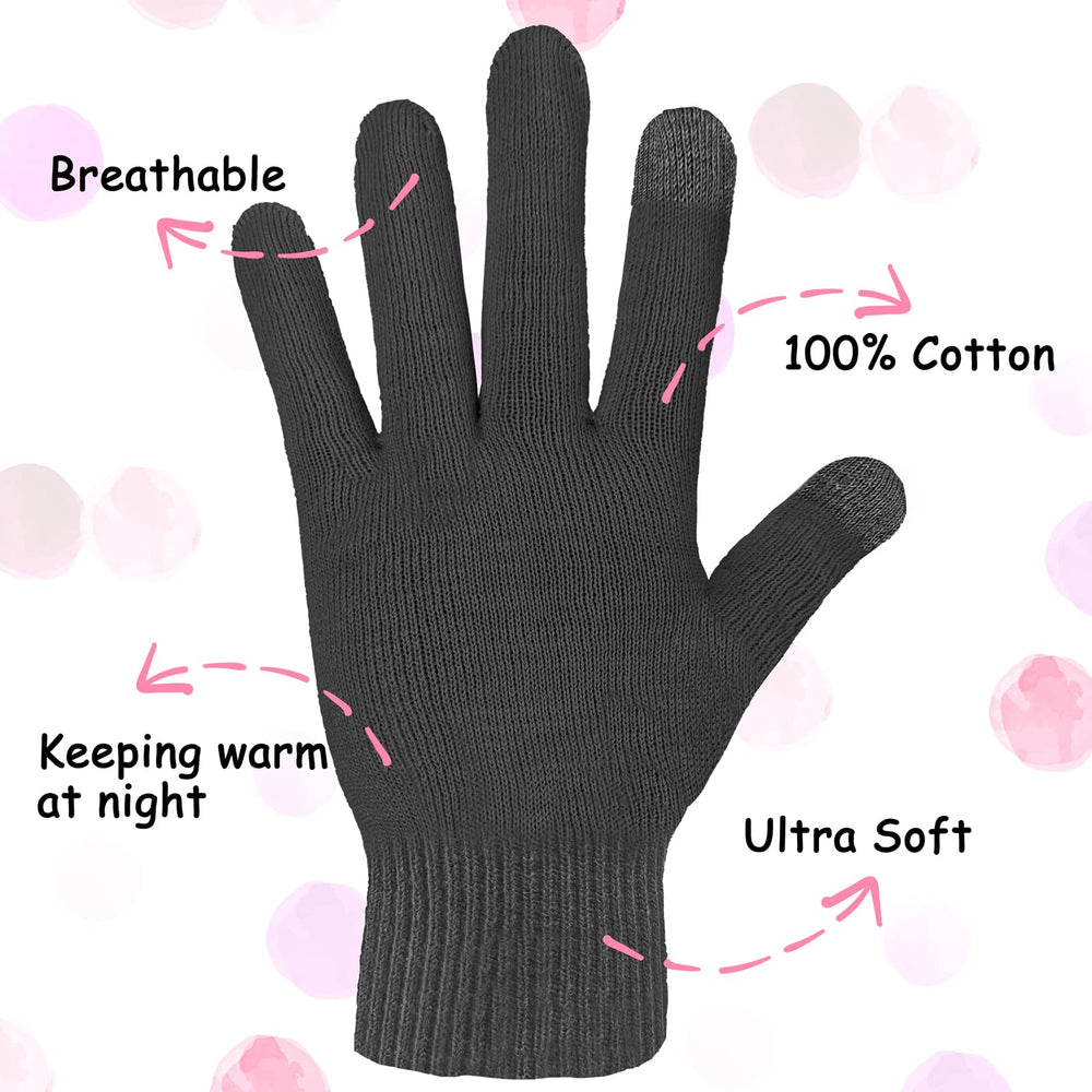 Gants Evridwear pour soin nocturne, peau douce au réveil.