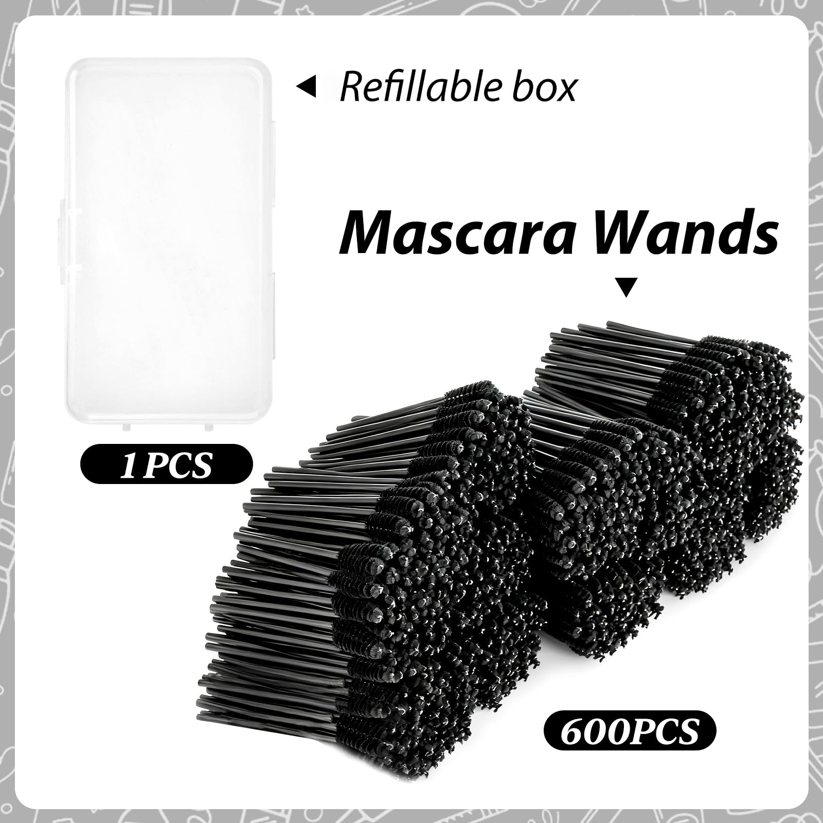 EWVVSS brosses mascara douce et flexible pour séparer les cils avec précision.