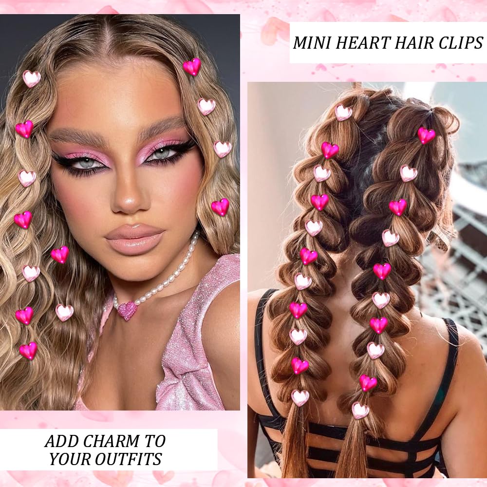 Exacoo accessoire-coiffure cœur rose pour un style délicat au quotidien.