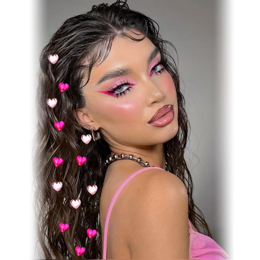 Exacoo clip-cheveux mini-coeur pailleté pour des coiffures discrètes et chic.