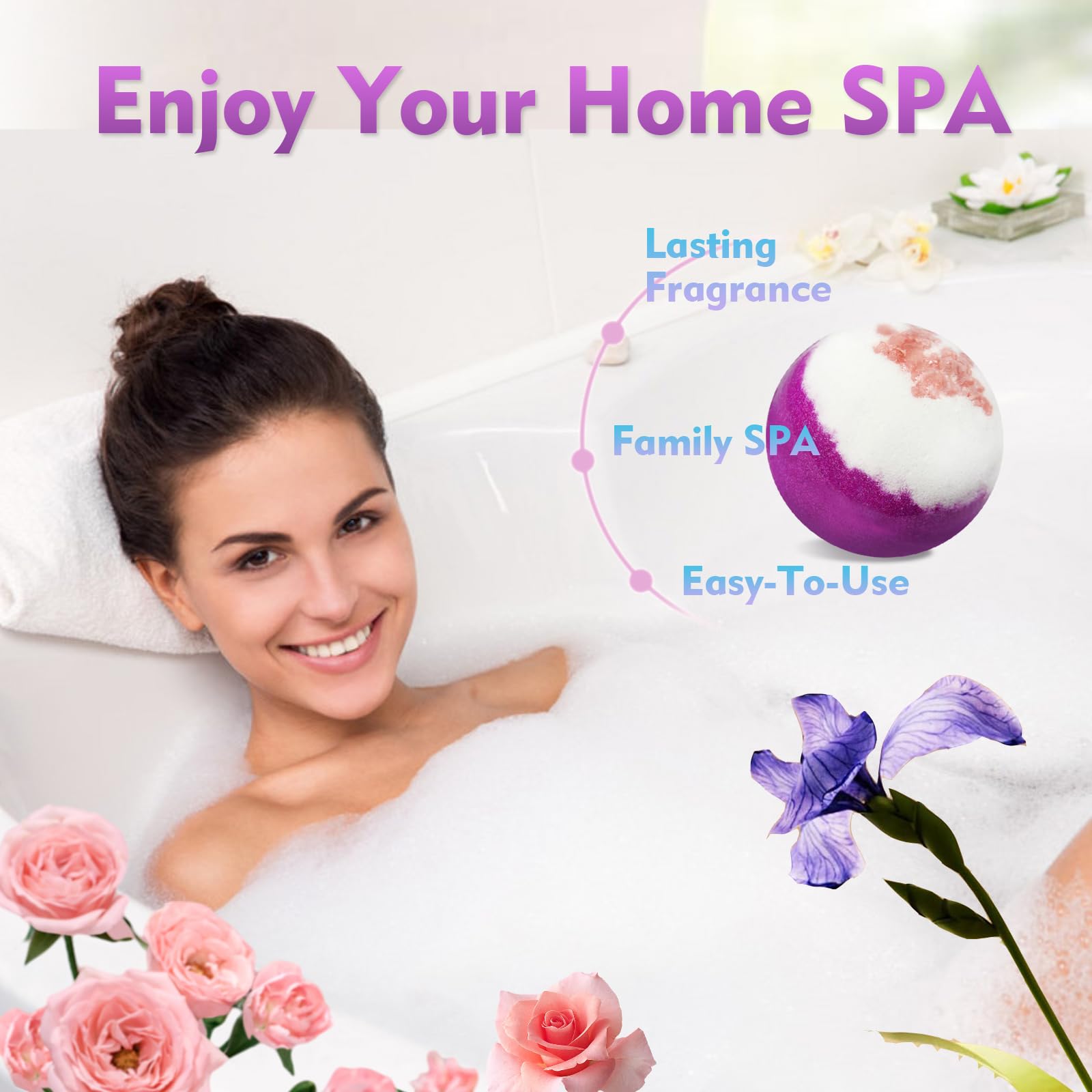 Excalla bath bombs create rich bubbles in warm water for a relaxing soak.