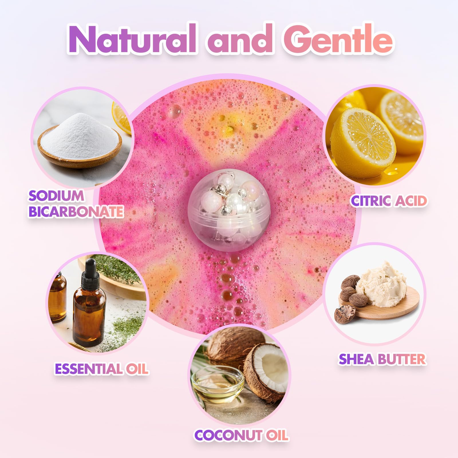 Bombe de bain myrtille Excalla: bulles colorées et parfum fruité.