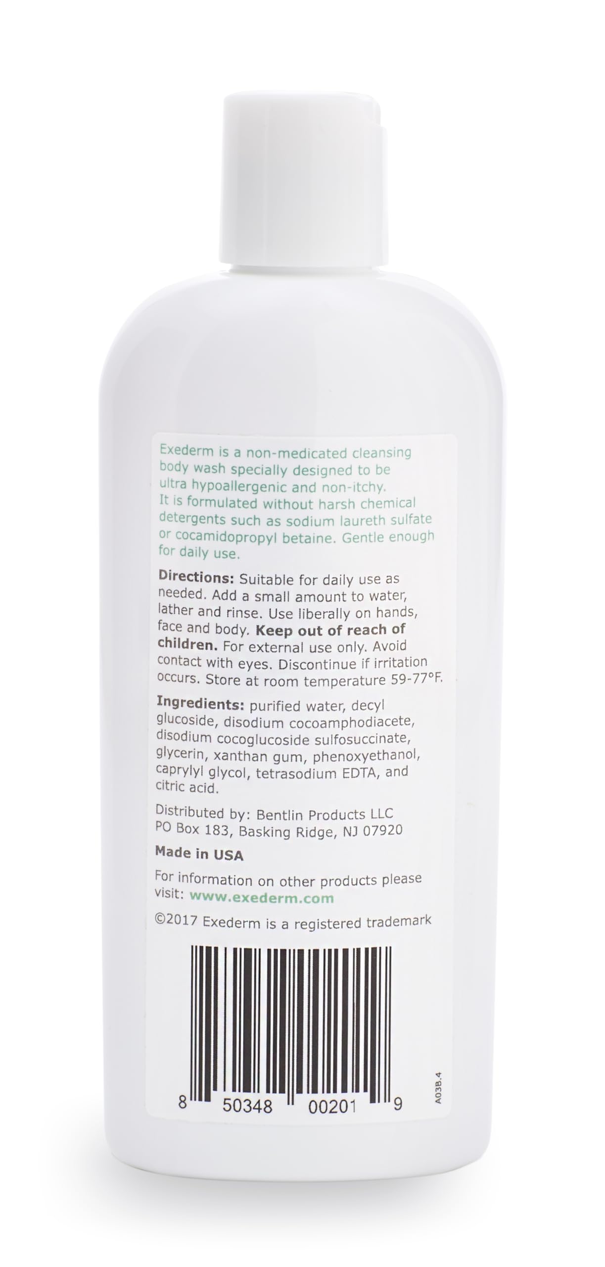 After-application view shows soft, hydrated skin with Exederm.