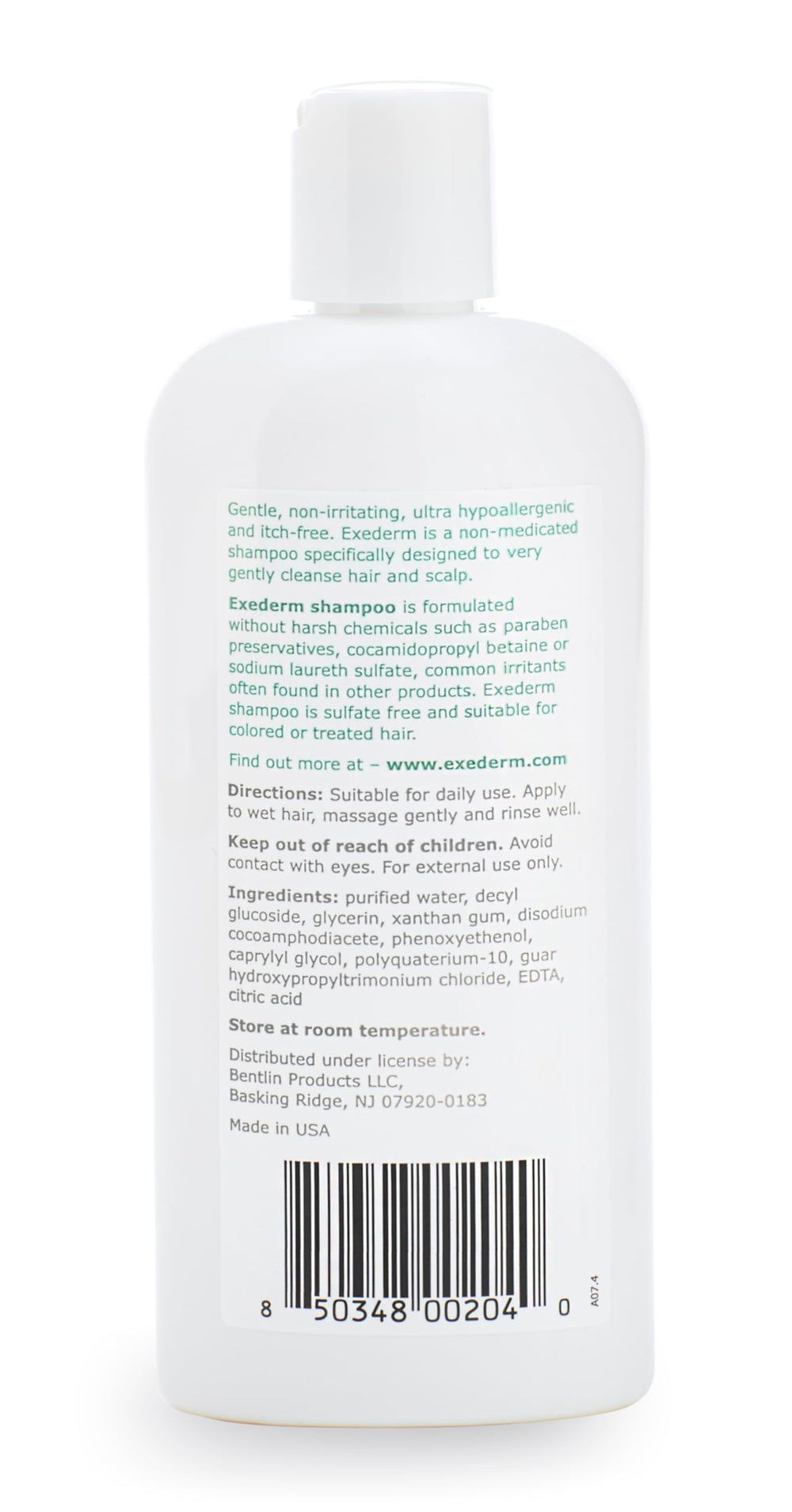 Exederm Shampoing adapté cheveux colorés et sensibles.