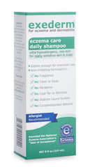 Exederm Shampoing cuir chevelu sensible, nettoyage doux et hypoallergénique.