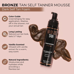 Existing Beauty Bronze Tan Mousse texture mousse facile à étaler.