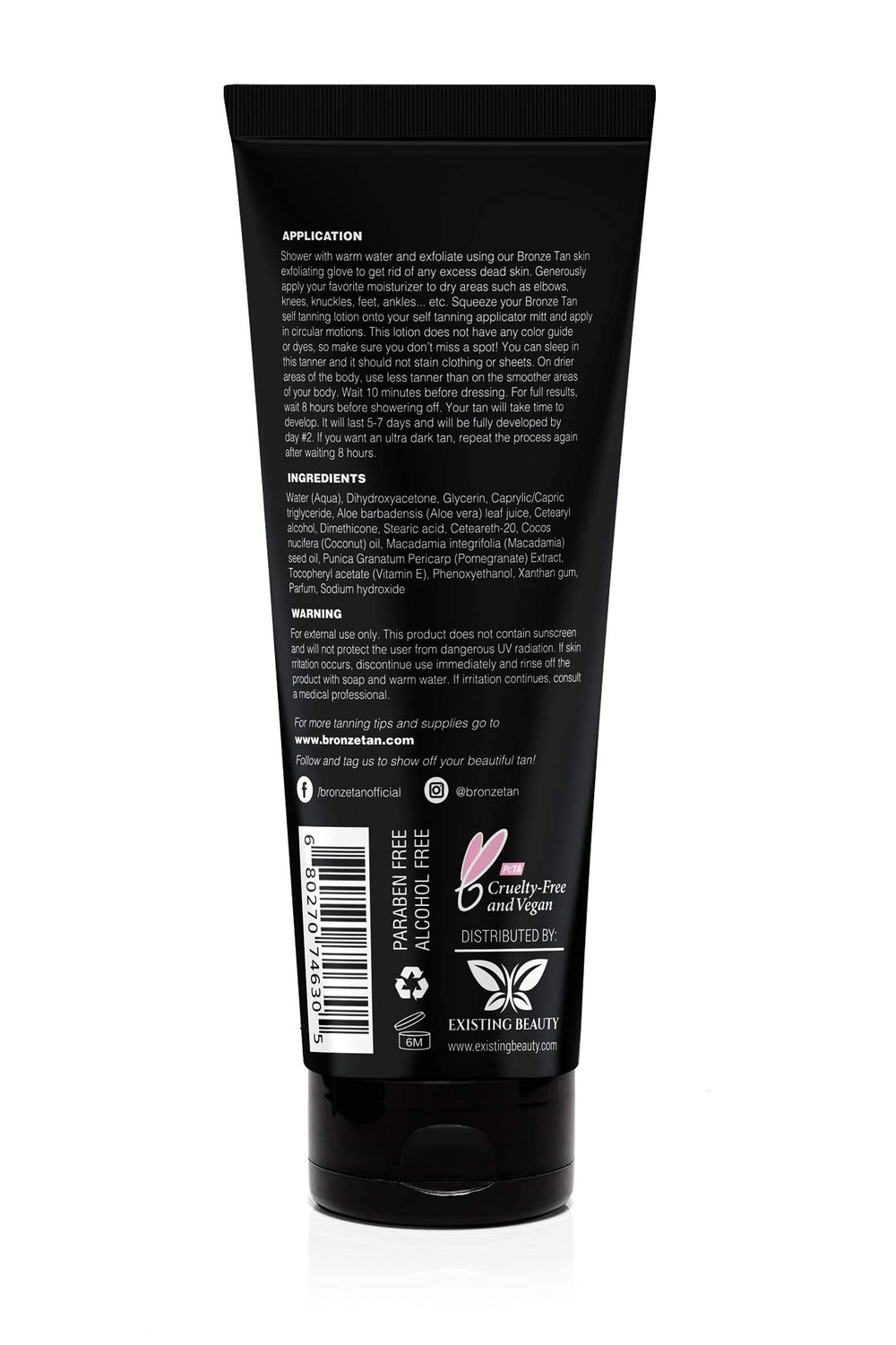 Format voyage Existing Beauty 200 ml, pratique pour rester bronzé en déplacement.