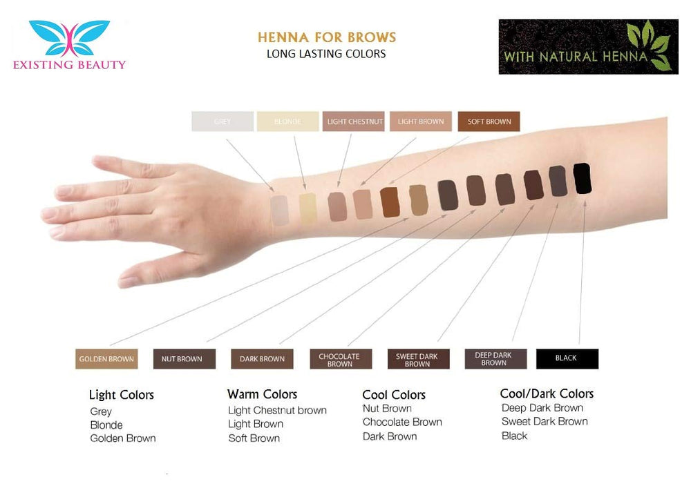 Existing Beauty teinte adaptable marron moyen pour différents tons de sourcils
