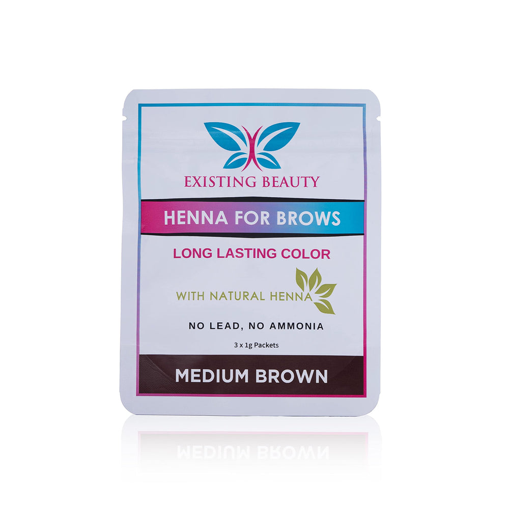 Existing Beauty pigment naturel henné sourcils marron moyen pour une couleur naturelle