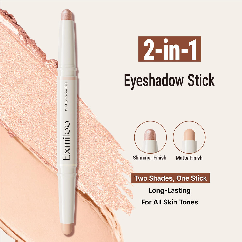 Exmiloo Eyeshadow Stick Sunrise Latte, application crème lisse et sans bavures.
