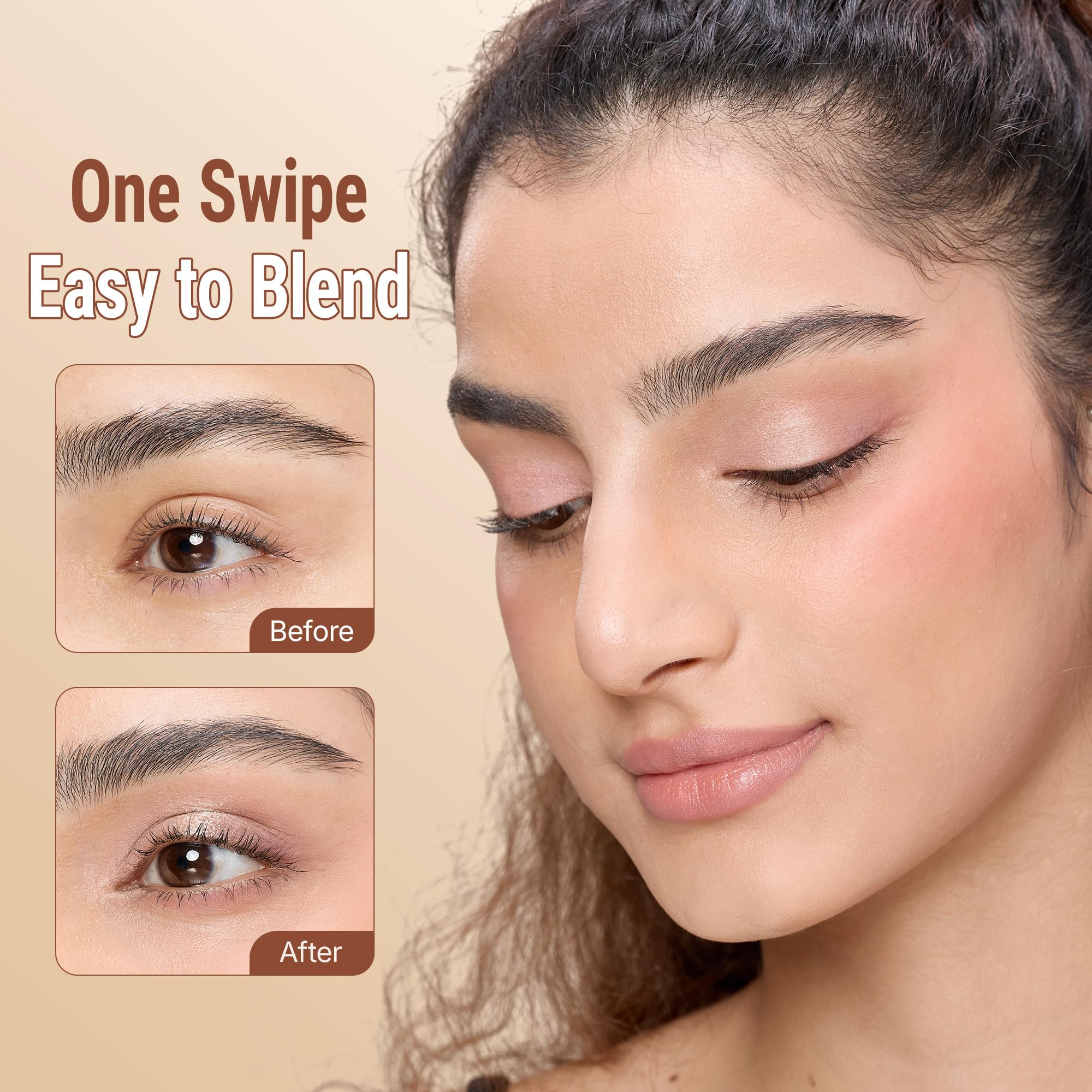Exmiloo Eyeshadow Stick Sunrise Latte, format compact pour le sac à main.