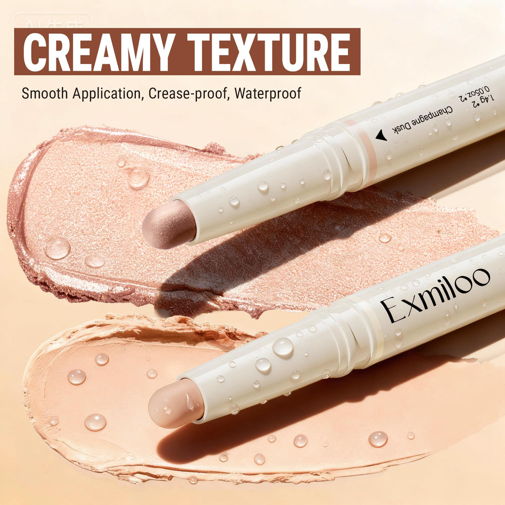 Exmiloo Eyeshadow Stick Sunrise Latte, tenue longue durée sur la paupière.
