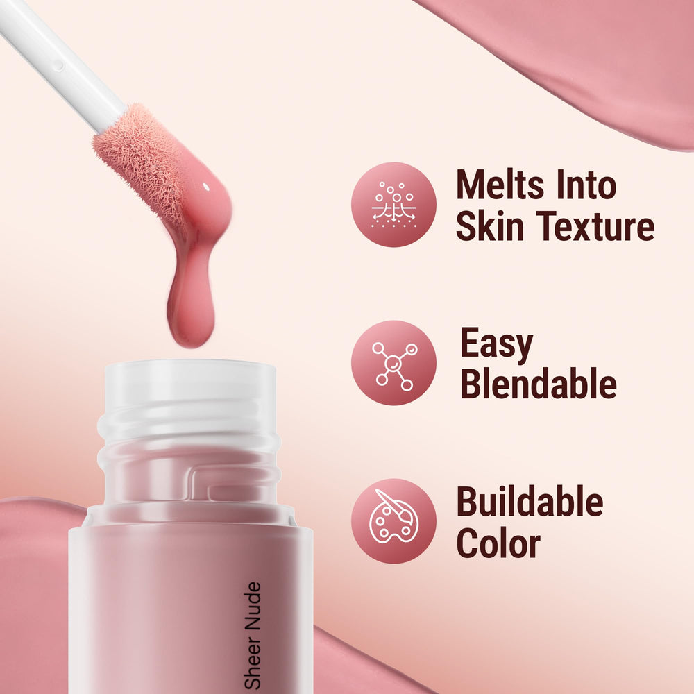 Teinte naturelle Exmiloo rouge liquide pour un éclat discret au quotidien.