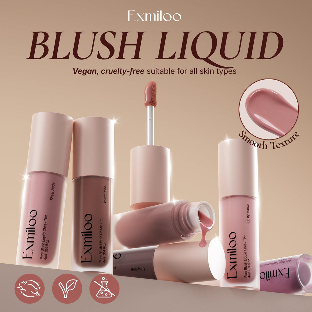 Exmiloo rouge liquide sur les lèvres pour un look coordonné et frais.