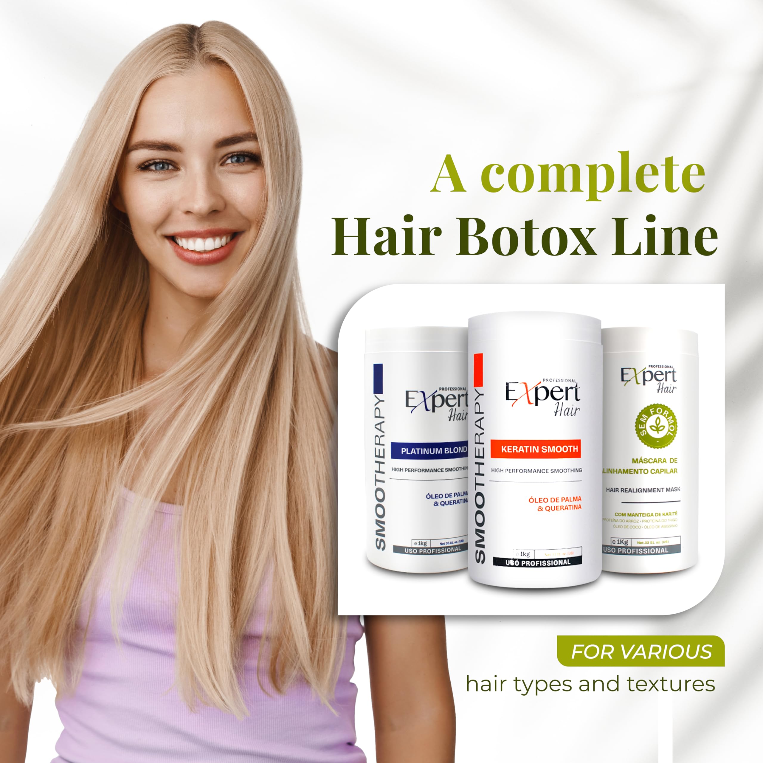 Expert Hair Bio Protein Botox : routine sans formaldéhyde pour lissage naturel.