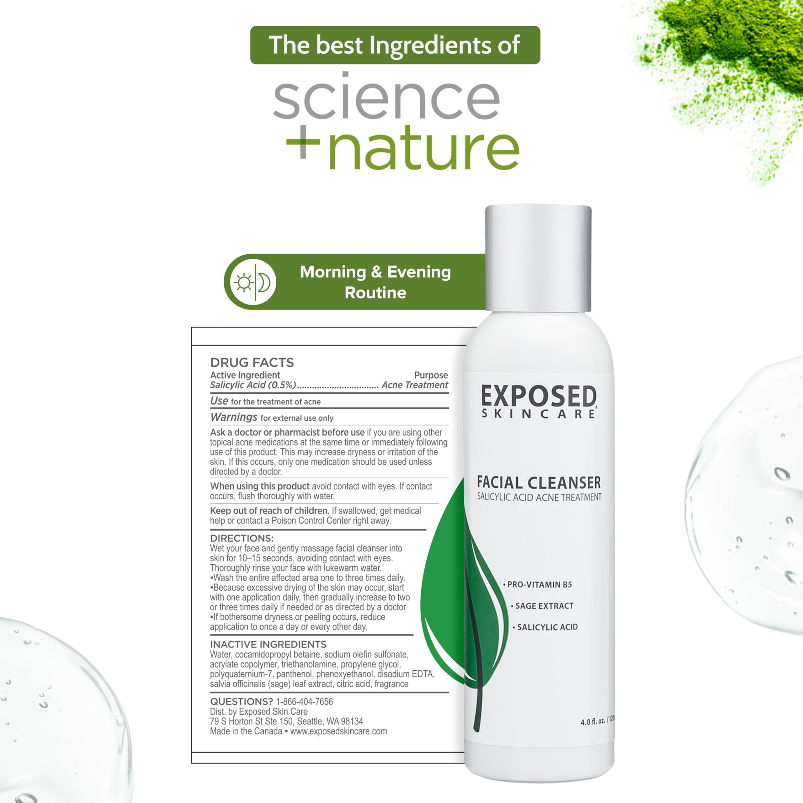 Exposed Skin Care flacon pompe discret et pratique au quotidien.