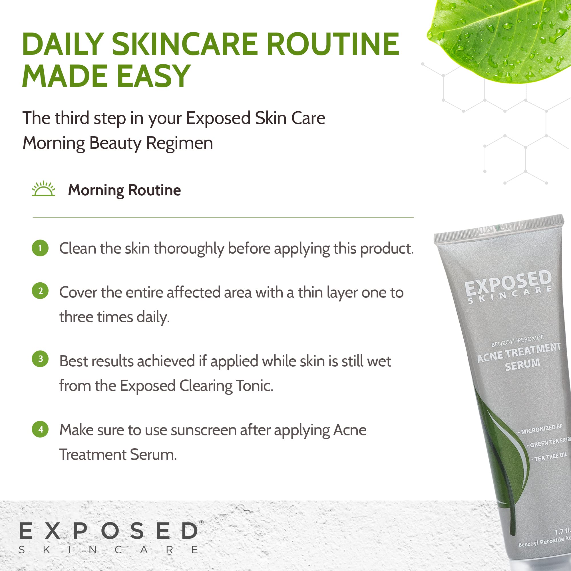 Clear skin result example with subtle glow after use