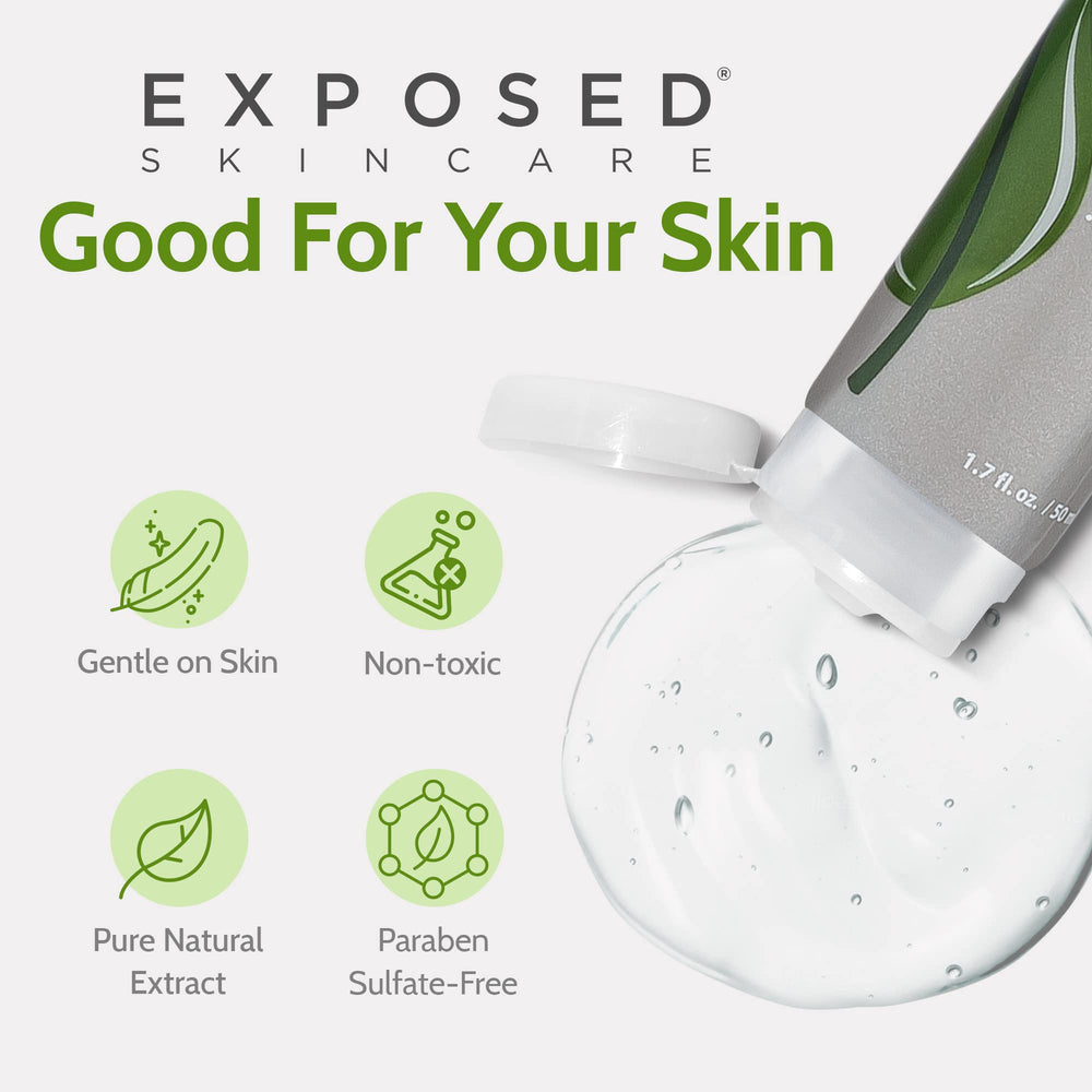 Exposed Skin Care Clear Pore Serum utilise des extraits naturels comme thé vert et réglisse.