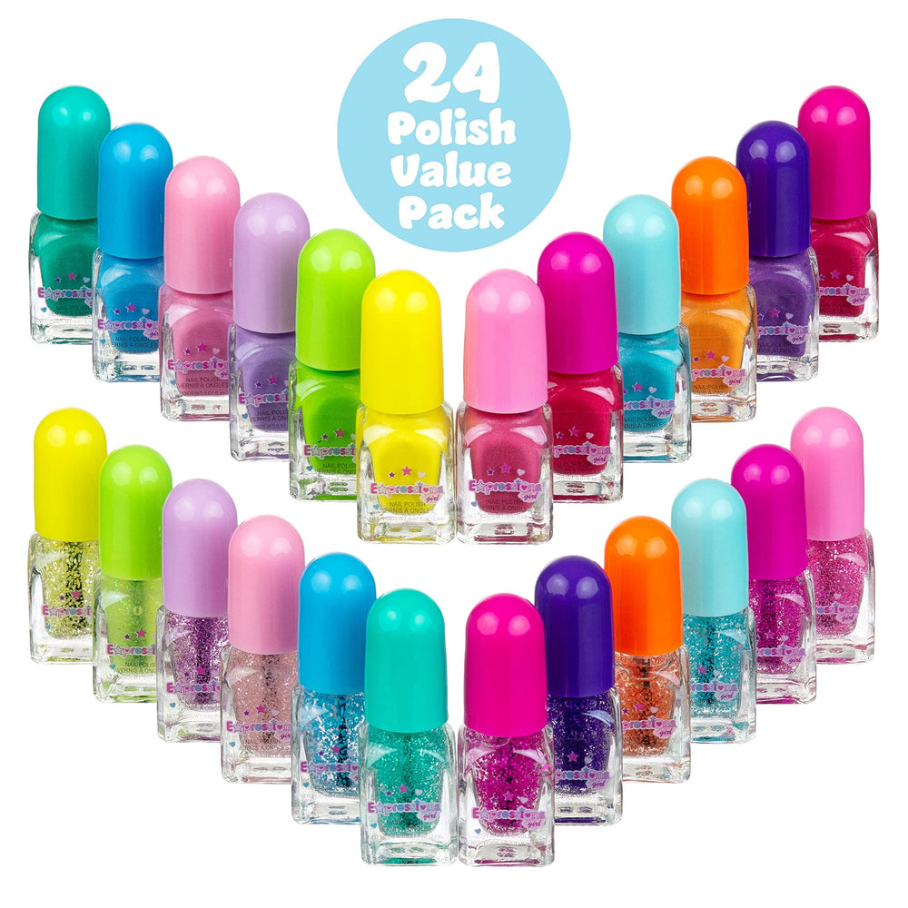 Expressions glitter shades nail polish set for sparkling party-ready looks.