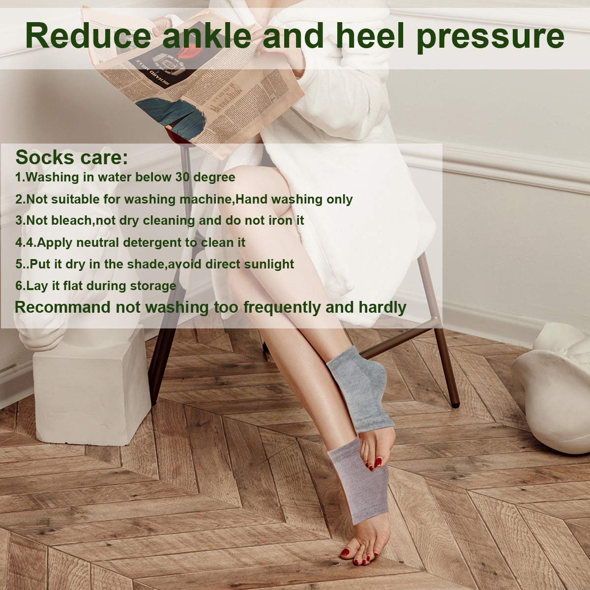 Chaussettes Exptolii gel talons lavables et réutilisables.