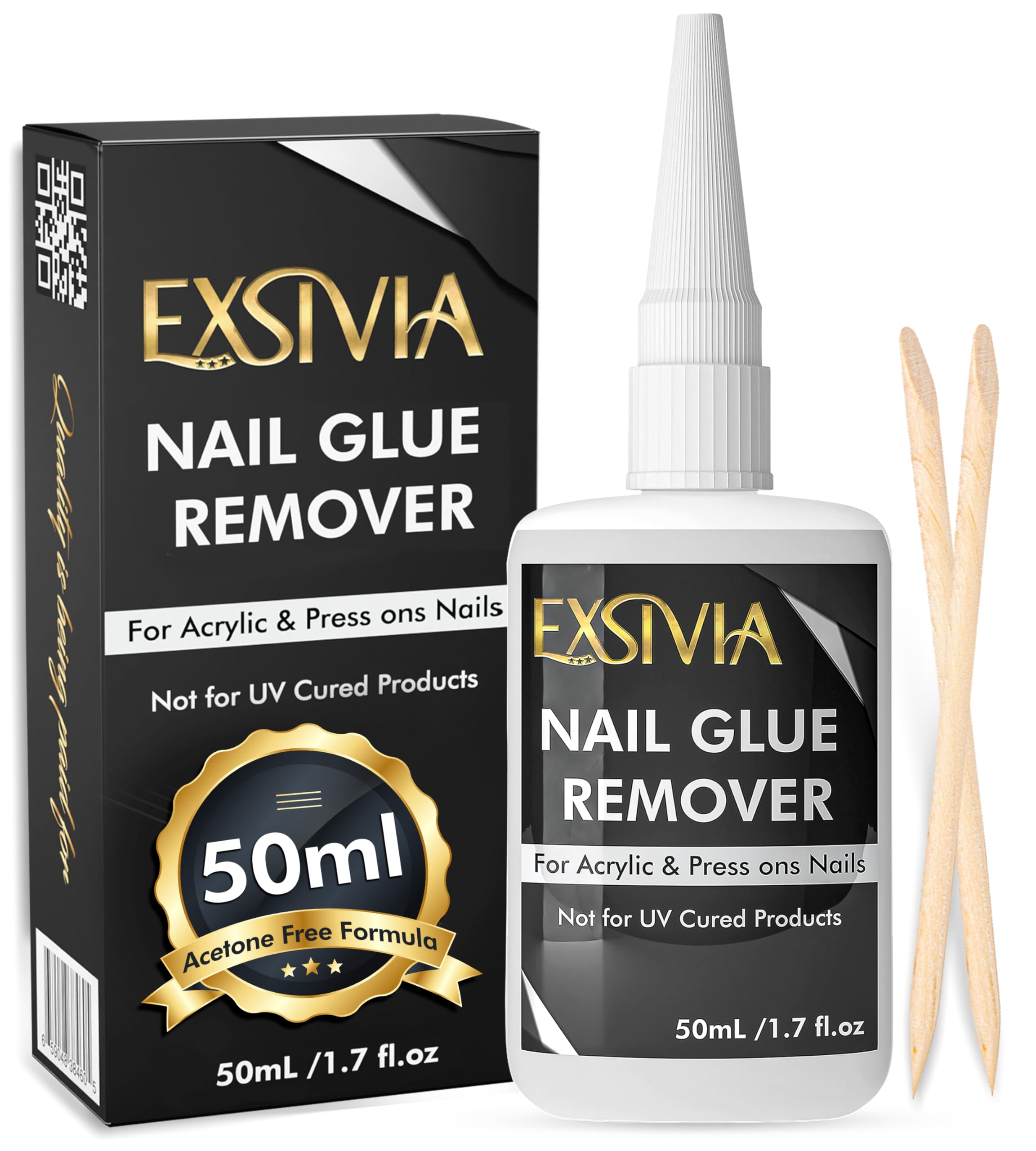 EXSIVIA démaquillant colle pour ongles: flacon 50 ml prêt à l'emploi