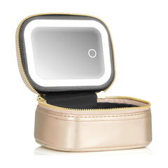 Trousse maquillage mini Extrei Gent avec miroir LED intégré pour retouches en déplacement.