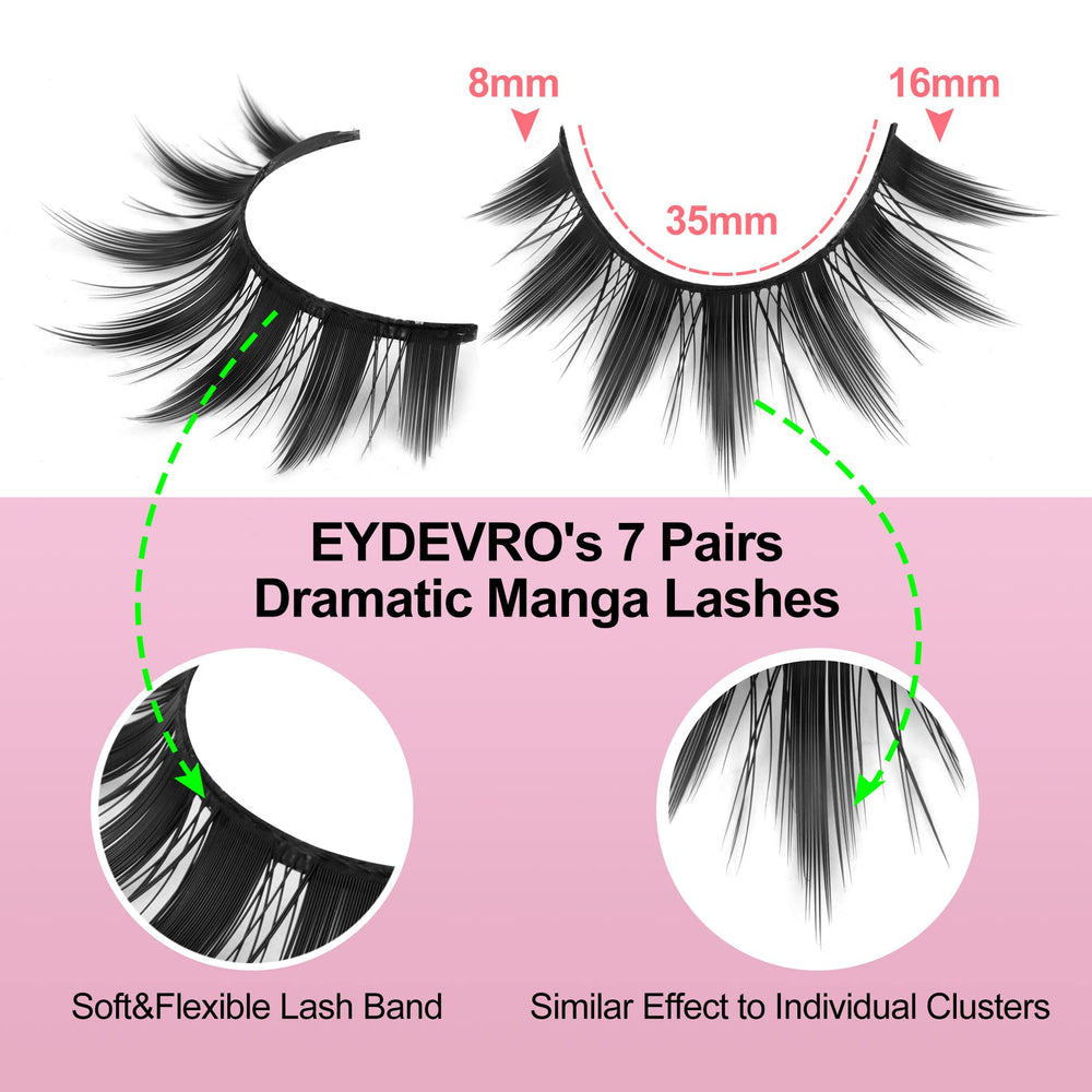 EYDEVRO Cils manga épineux, rendu manga intense pour regard dramatique