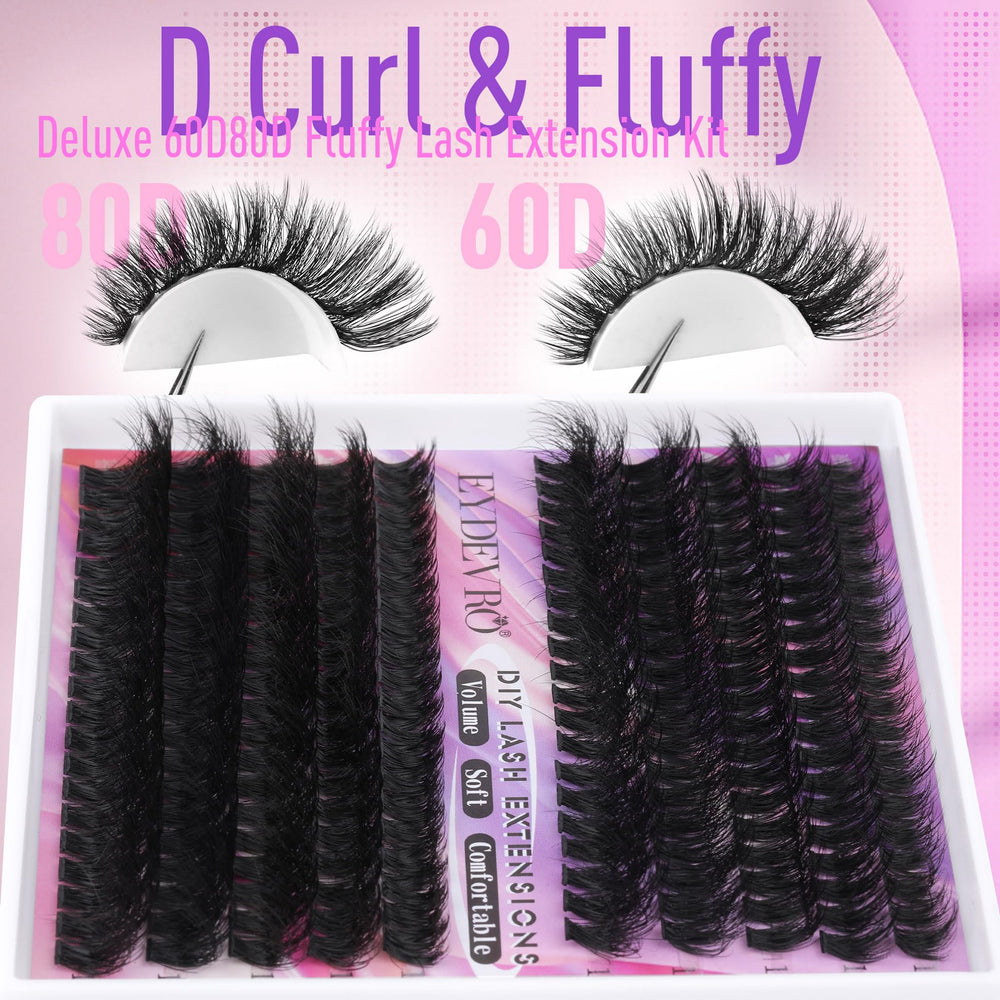EYDEVRO clusters cils 60D80D pour volume volumineux et effet naturel