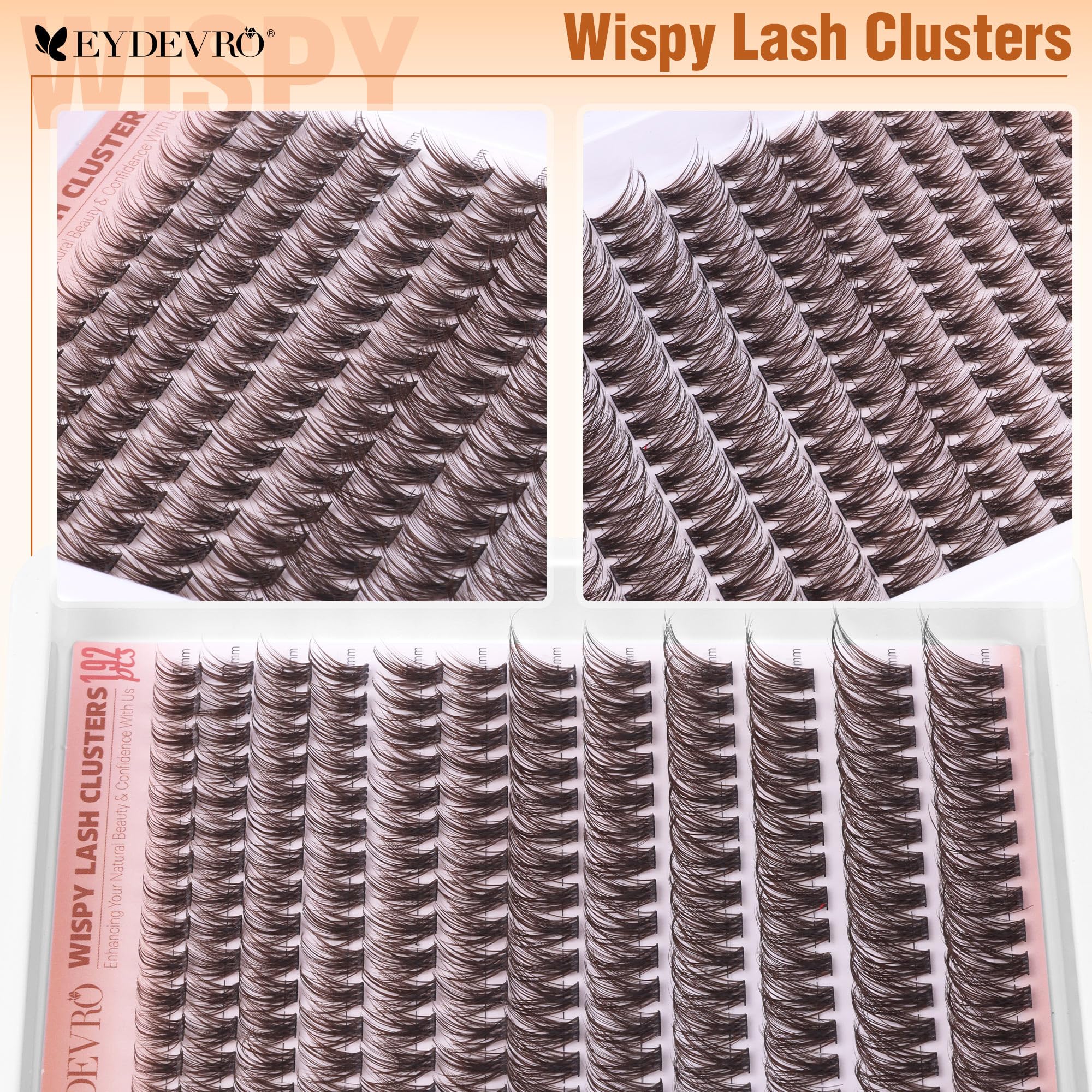 EYDEVRO clusters cils brun léger confort longue tenue