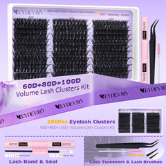 EYDEVRO Extensions cils, courbure en D, effet plume pour un regard expressif.