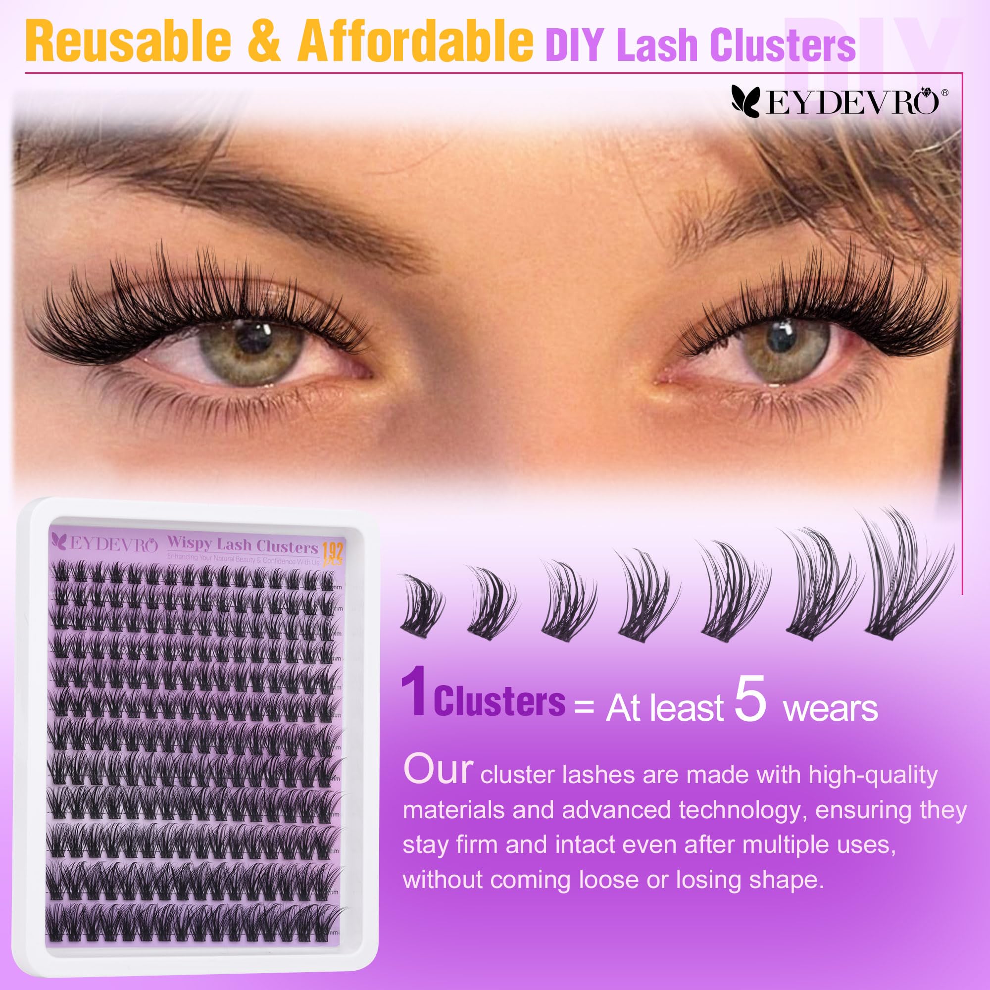 EYDEVRO durabilite reutilisables, kit reutilisable pour plusieurs looks.