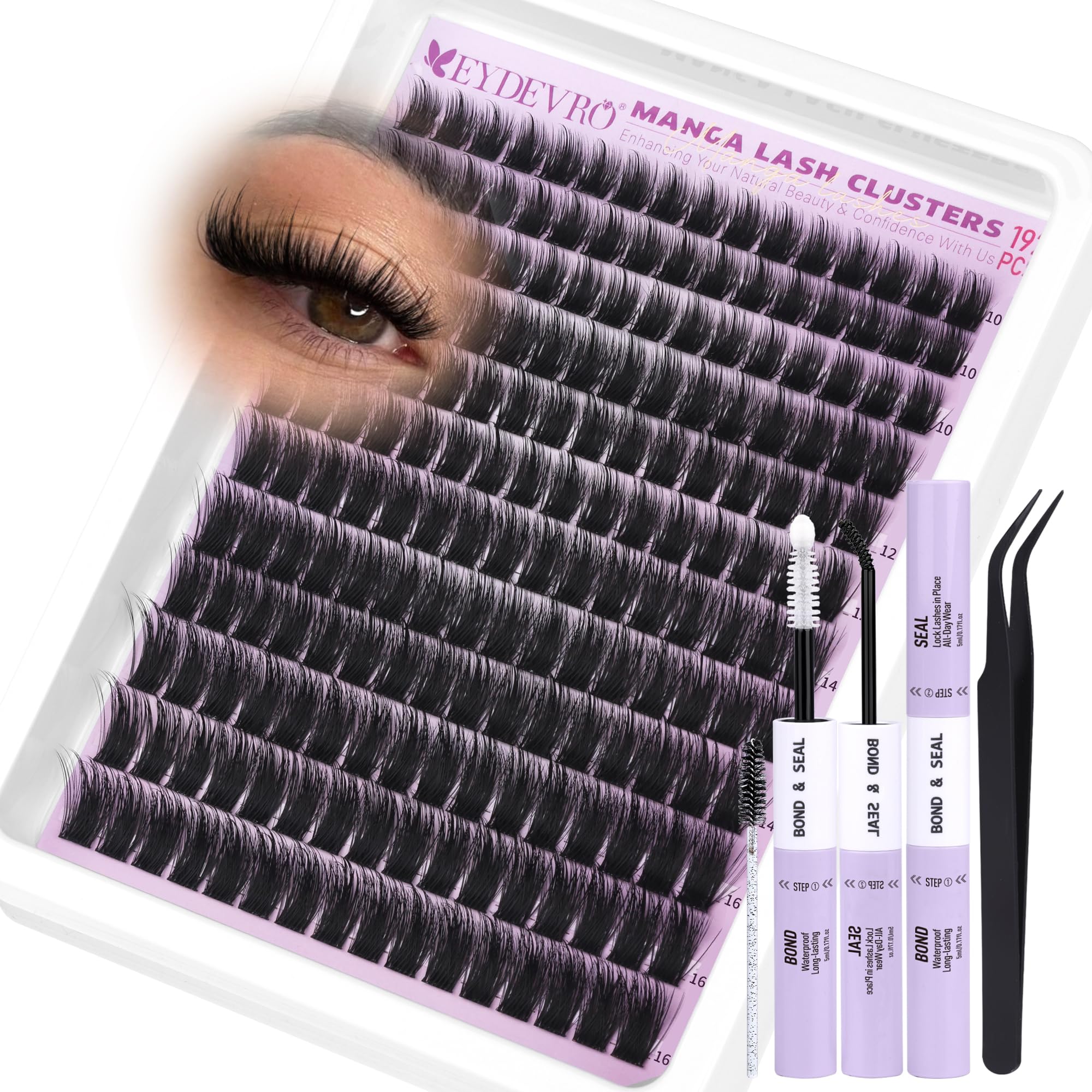 EYDEVRO Manga Lash Clusters Wispy, regard plus ouvert grâce à des cils délicats