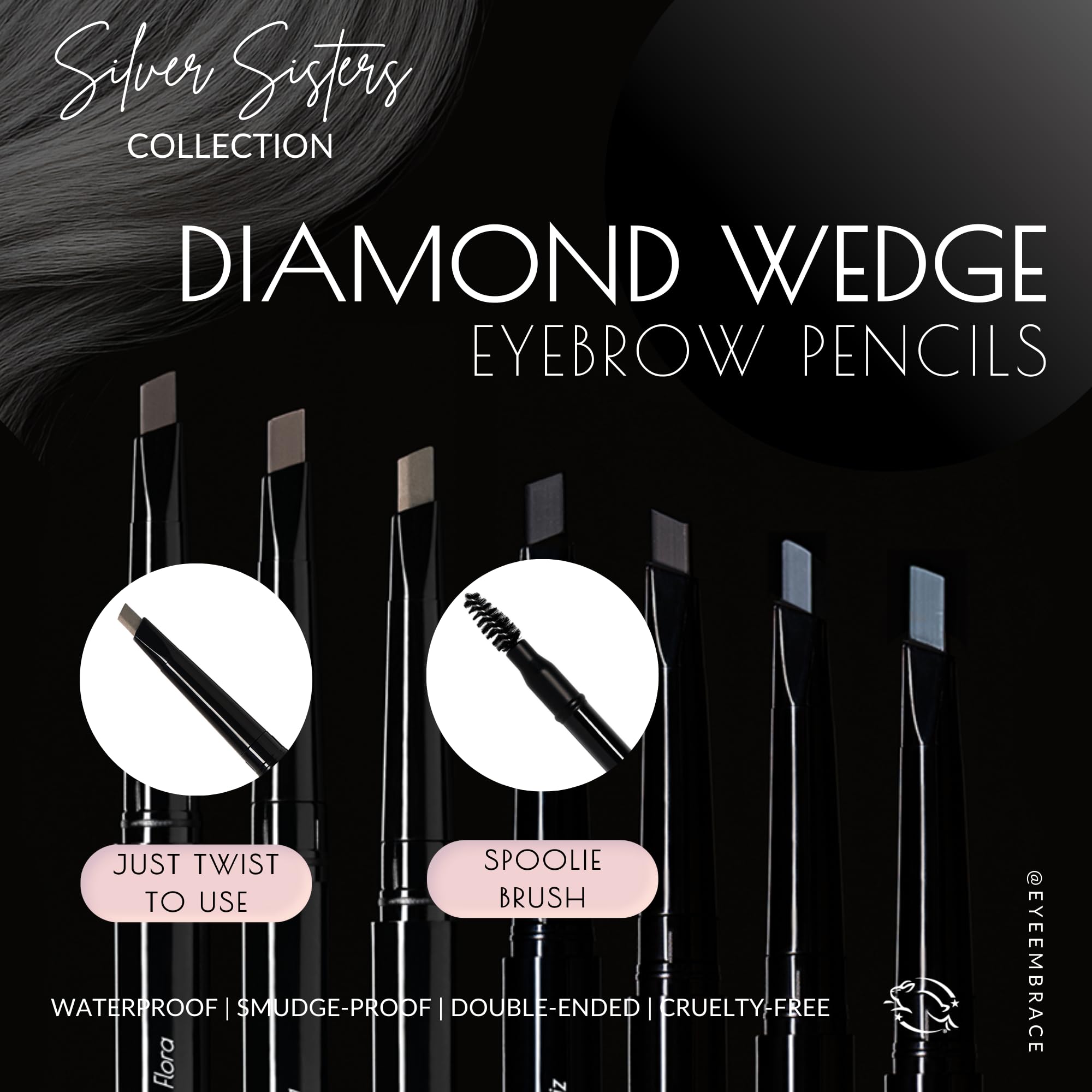 Eye Embrace Liz – applicateur diamant pointe inclinée pour tracé précis.
