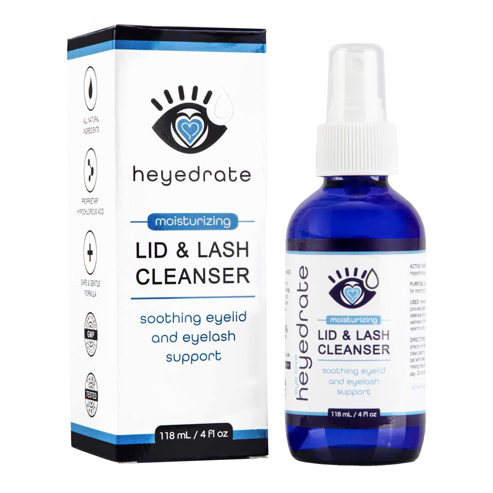 Eye Love: bouteille-verre-4oz-hocl, nettoie en douceur les paupières et cils au quotidien.