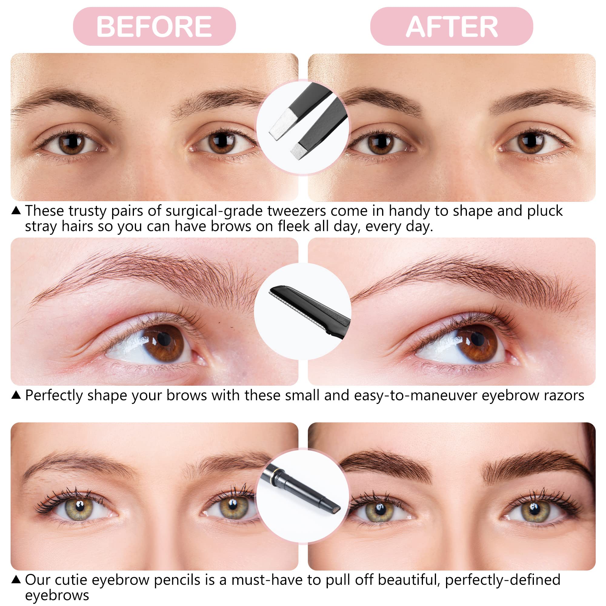 Eyebrow Kit Studio : pinceau et brosse pour discipliner les poils et unifier le rendu.