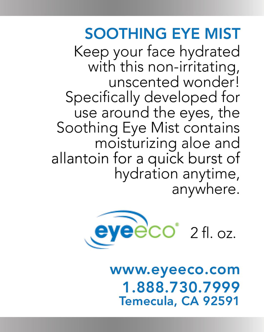 EyeEco soin hydratant rapide pour peau autour des yeux