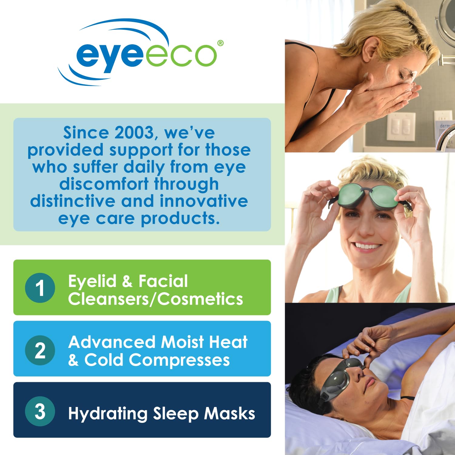 EyeEco brume hydratante, spray pratique et léger pour les yeux