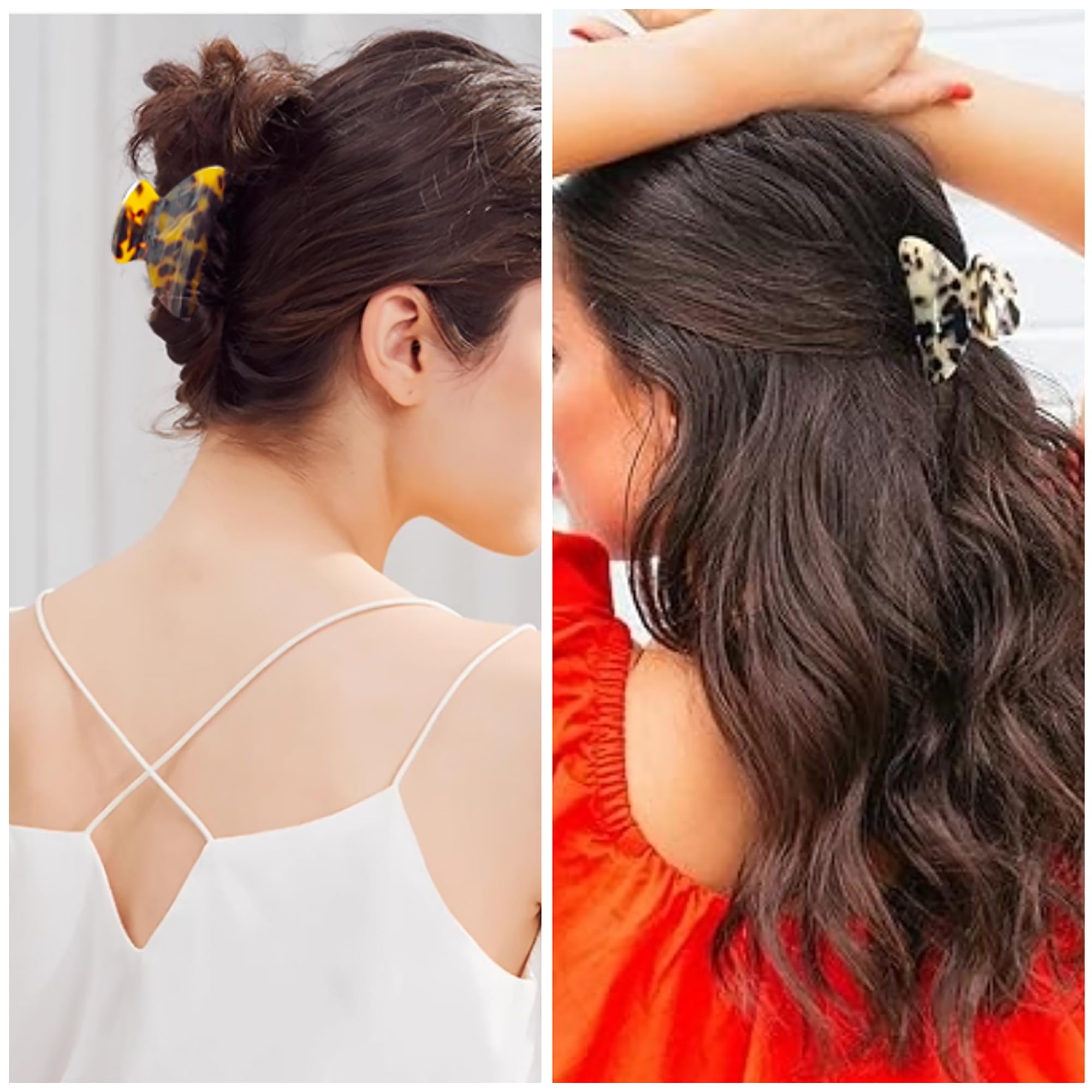 Eyegla 2 pièces pour cheveux fins à moyens, demi-queue facile.