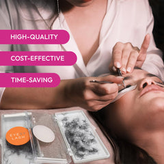 Eyesy Lash 500 Promade Fans close-up of base highlights precise pointy tip for better pickup