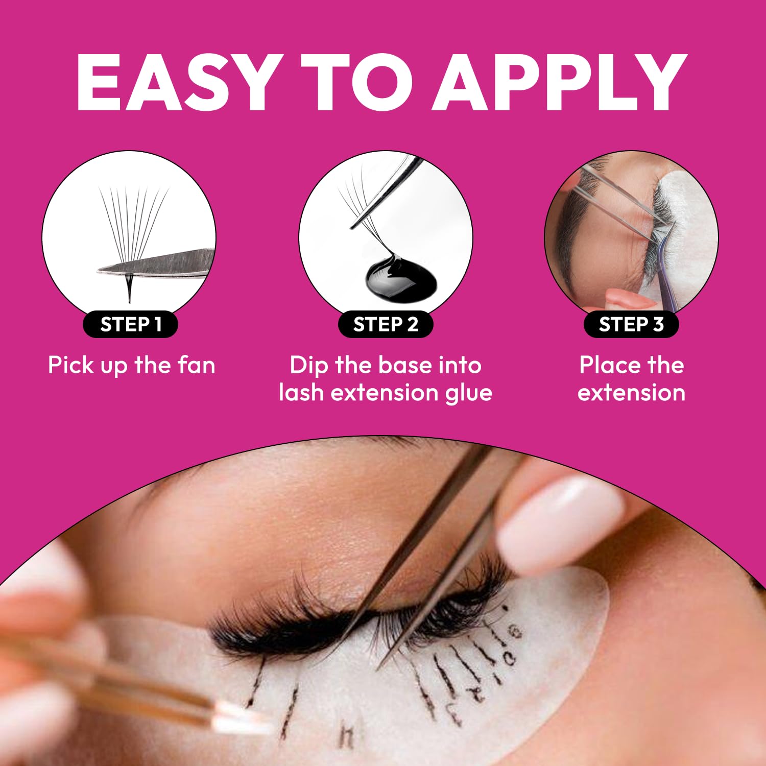 Eyesy Lash 500 Promade Fans handmade process ensures consistent quality across dozens