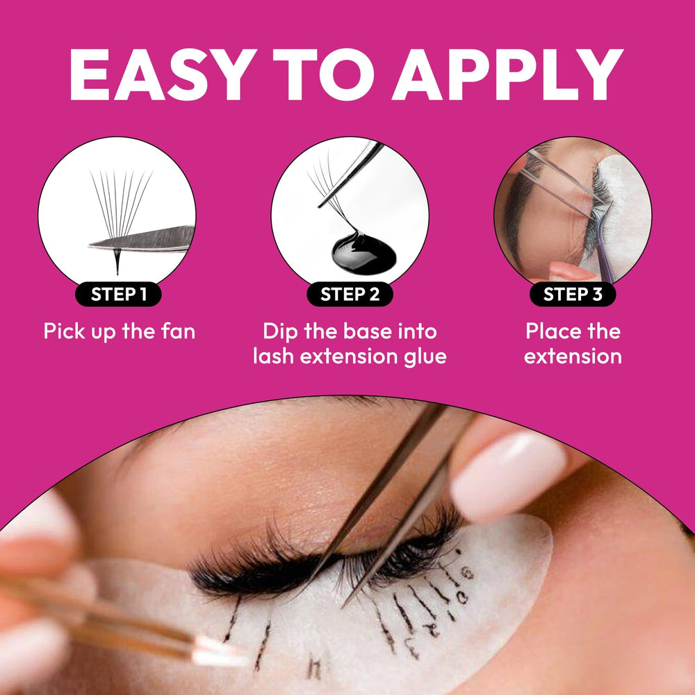 Eyesy Lash 500 Promade Fans handmade process ensures consistent quality across dozens